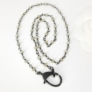SALE !! Labradorite Pave CZ Necklace NWT
